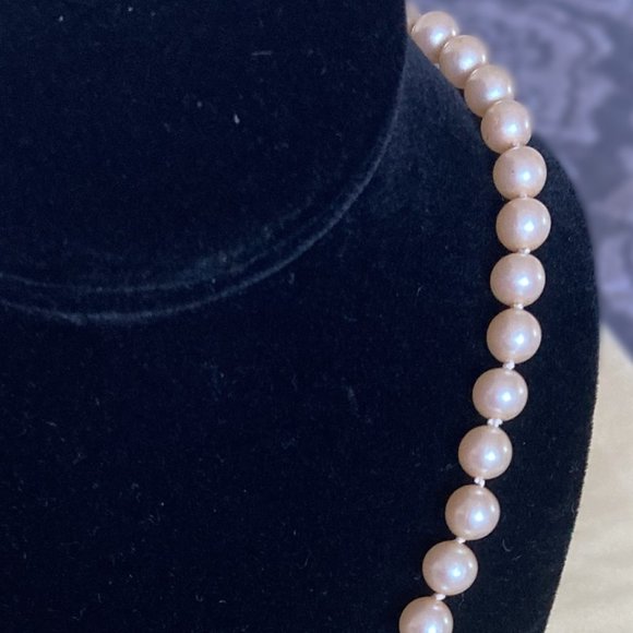 Long Genuine Pearl Hand-Knotted Necklace - Vintage - Picture 6 of 7